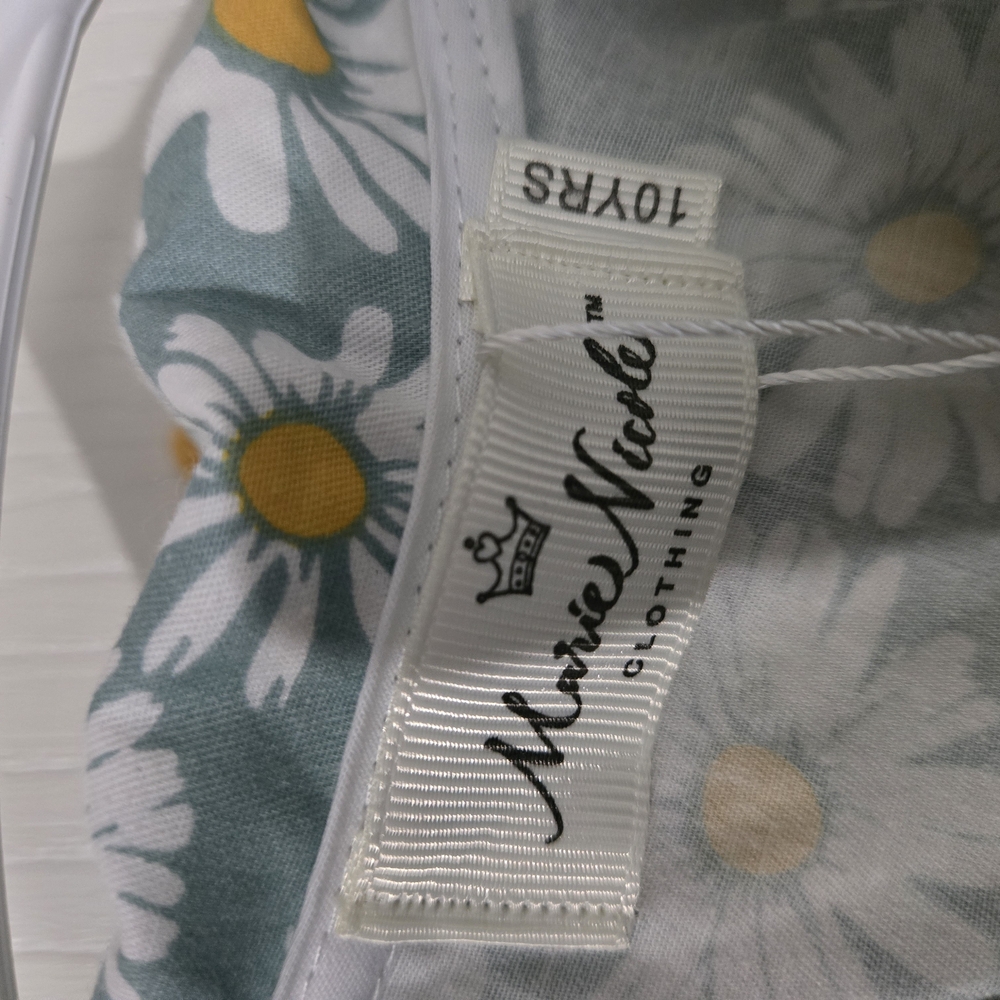 Size 10 Marie Nicole Floral Kids Casual Dress - Green and Yellow - Picture 2 of 5